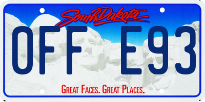 SD license plate 0FFE93