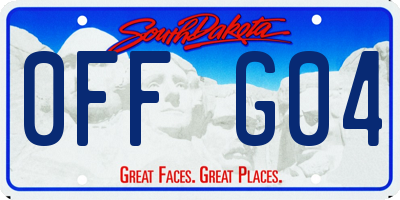 SD license plate 0FFG04