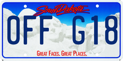 SD license plate 0FFG18