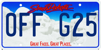 SD license plate 0FFG25