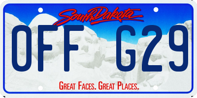 SD license plate 0FFG29