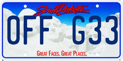 SD license plate 0FFG33