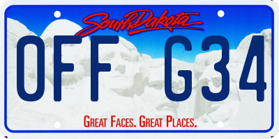 SD license plate 0FFG34