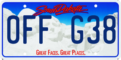 SD license plate 0FFG38