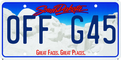 SD license plate 0FFG45