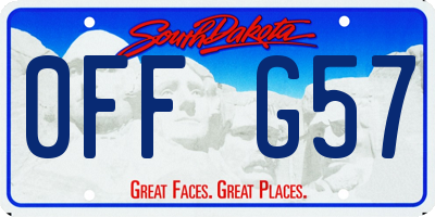 SD license plate 0FFG57