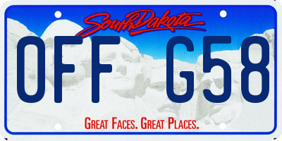 SD license plate 0FFG58