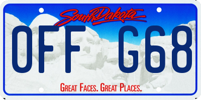 SD license plate 0FFG68
