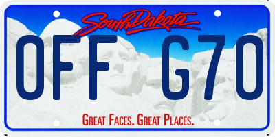 SD license plate 0FFG70