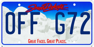 SD license plate 0FFG72