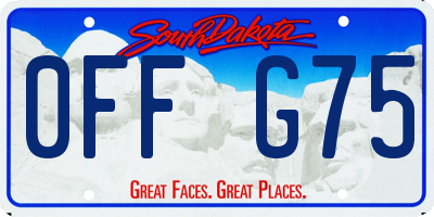 SD license plate 0FFG75