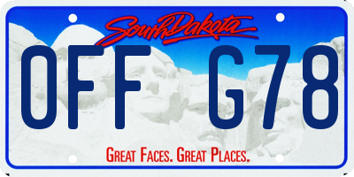 SD license plate 0FFG78