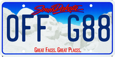 SD license plate 0FFG88