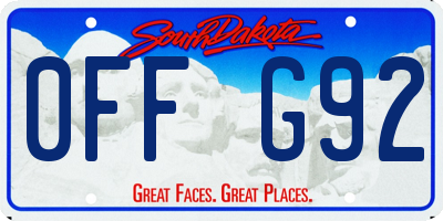 SD license plate 0FFG92