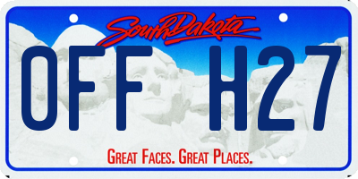 SD license plate 0FFH27