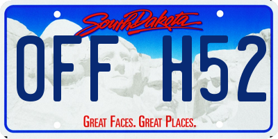 SD license plate 0FFH52