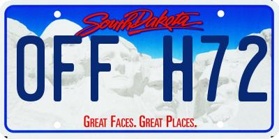 SD license plate 0FFH72