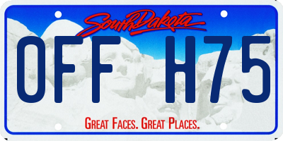 SD license plate 0FFH75