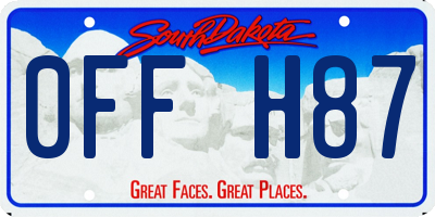 SD license plate 0FFH87