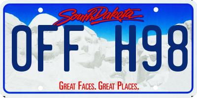 SD license plate 0FFH98
