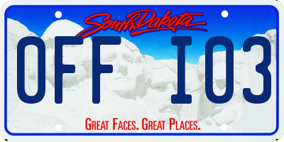 SD license plate 0FFI03