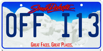 SD license plate 0FFI13