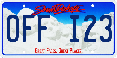 SD license plate 0FFI23