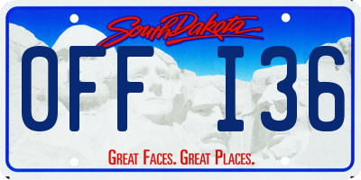 SD license plate 0FFI36