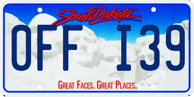 SD license plate 0FFI39