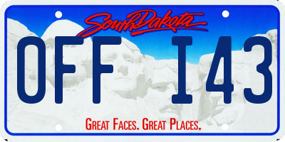 SD license plate 0FFI43