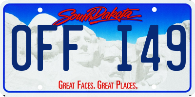 SD license plate 0FFI49