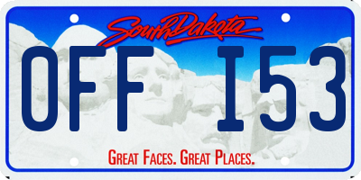 SD license plate 0FFI53