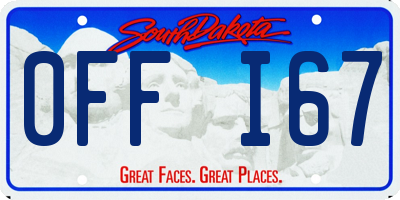 SD license plate 0FFI67