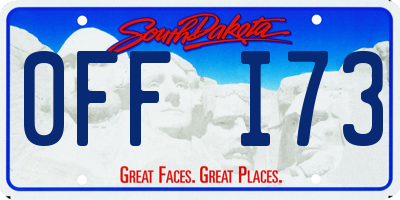 SD license plate 0FFI73