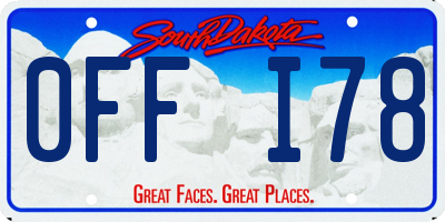 SD license plate 0FFI78