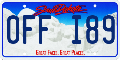 SD license plate 0FFI89