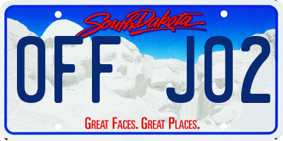 SD license plate 0FFJ02