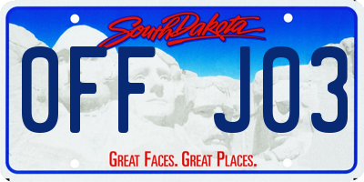 SD license plate 0FFJ03