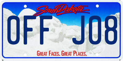 SD license plate 0FFJ08
