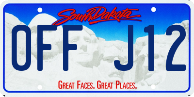 SD license plate 0FFJ12