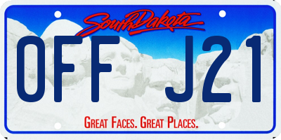 SD license plate 0FFJ21