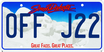 SD license plate 0FFJ22