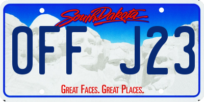 SD license plate 0FFJ23