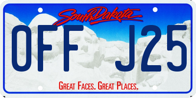 SD license plate 0FFJ25