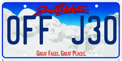 SD license plate 0FFJ30