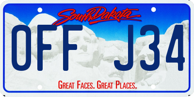 SD license plate 0FFJ34
