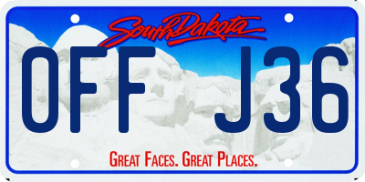 SD license plate 0FFJ36