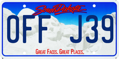 SD license plate 0FFJ39