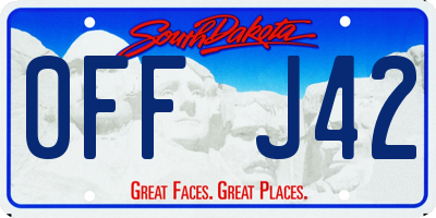 SD license plate 0FFJ42