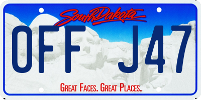SD license plate 0FFJ47